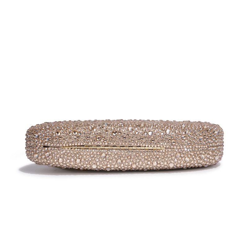 Acrylic Rhinestone Evening Clutch in Silver Rhinestone — back view