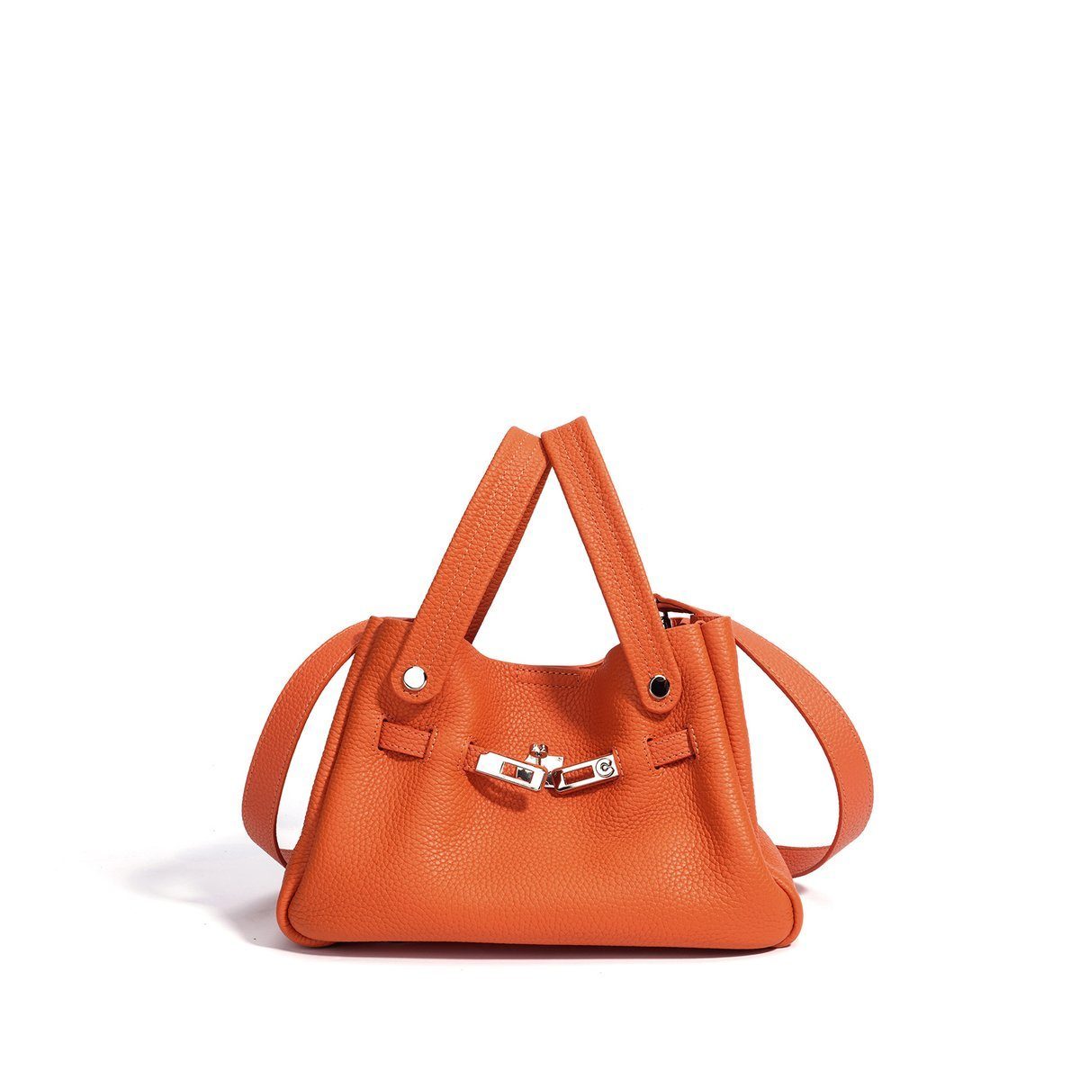 Leather Bucket Kelly-Style Crossbody Bag in Classic — additional angle