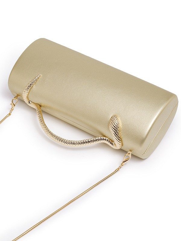 Mini Chain Square Shoulder Bag in Khaki — side angle