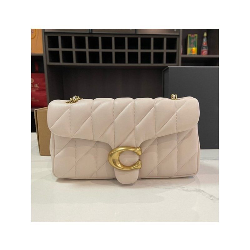Quilted Chain-Strap Flap Crossbody Bag in Classic — front view