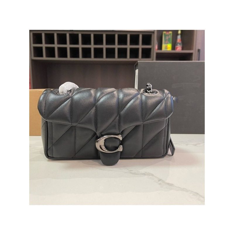 Quilted Chain-Strap Flap Crossbody Bag in Classic — side angle