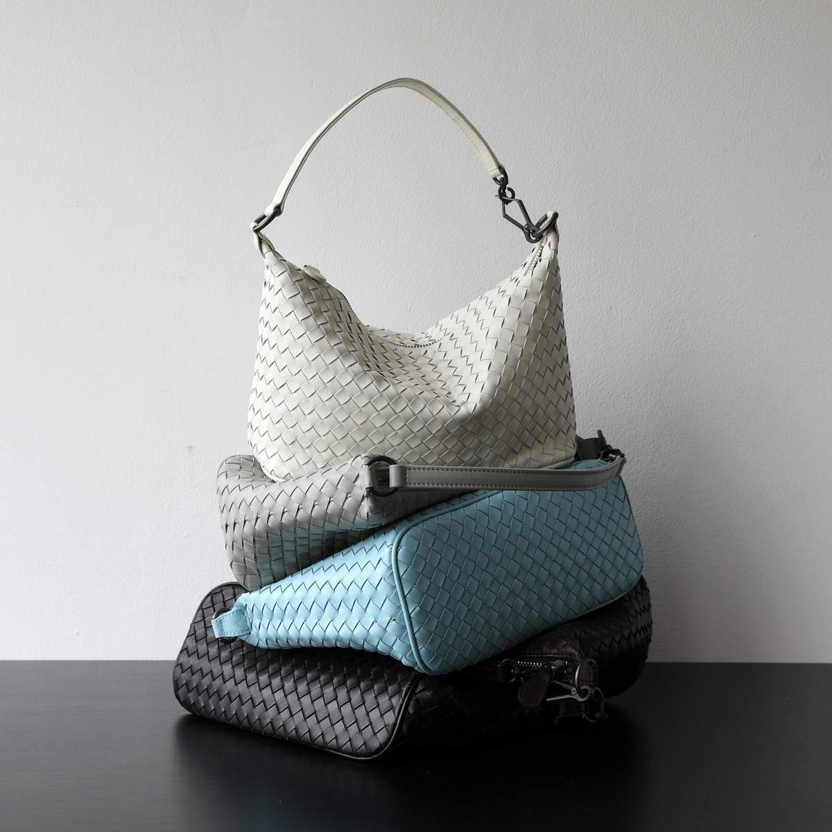 Sheepskin Dumpling Bag in Beige — front view