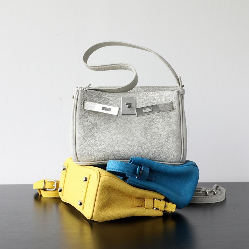 Underarm Kelly-Style Leather Crossbody Bag